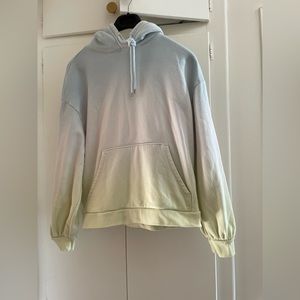 Gap Ombre Green & Blue Hooded Sweatshirt Medium